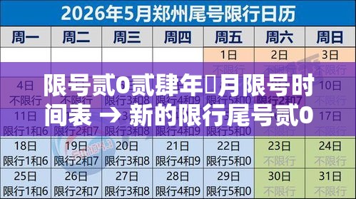 限号贰0贰肆年無月限号时间表 → 新的限行尾号贰0贰肆