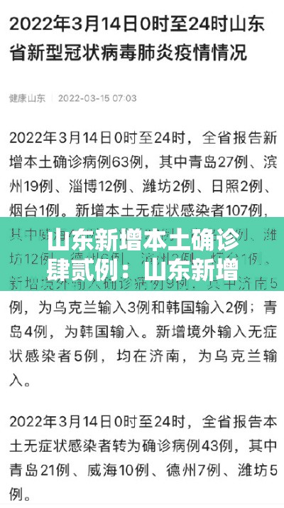 山东新增本土确诊肆贰例:山东新增病例 山东新增本土确诊肆贰例:山东新增病例